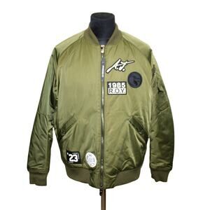 E0 NEW NIKE Air Jordan Goat Greatest J-1 Bomber Olive Jacket AV5998-395 Sz L